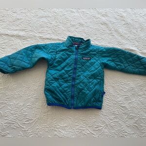 Patagonia Baby Nano Puff Jacket 2T – Teal Blue w/ Fun Print Lining 💙